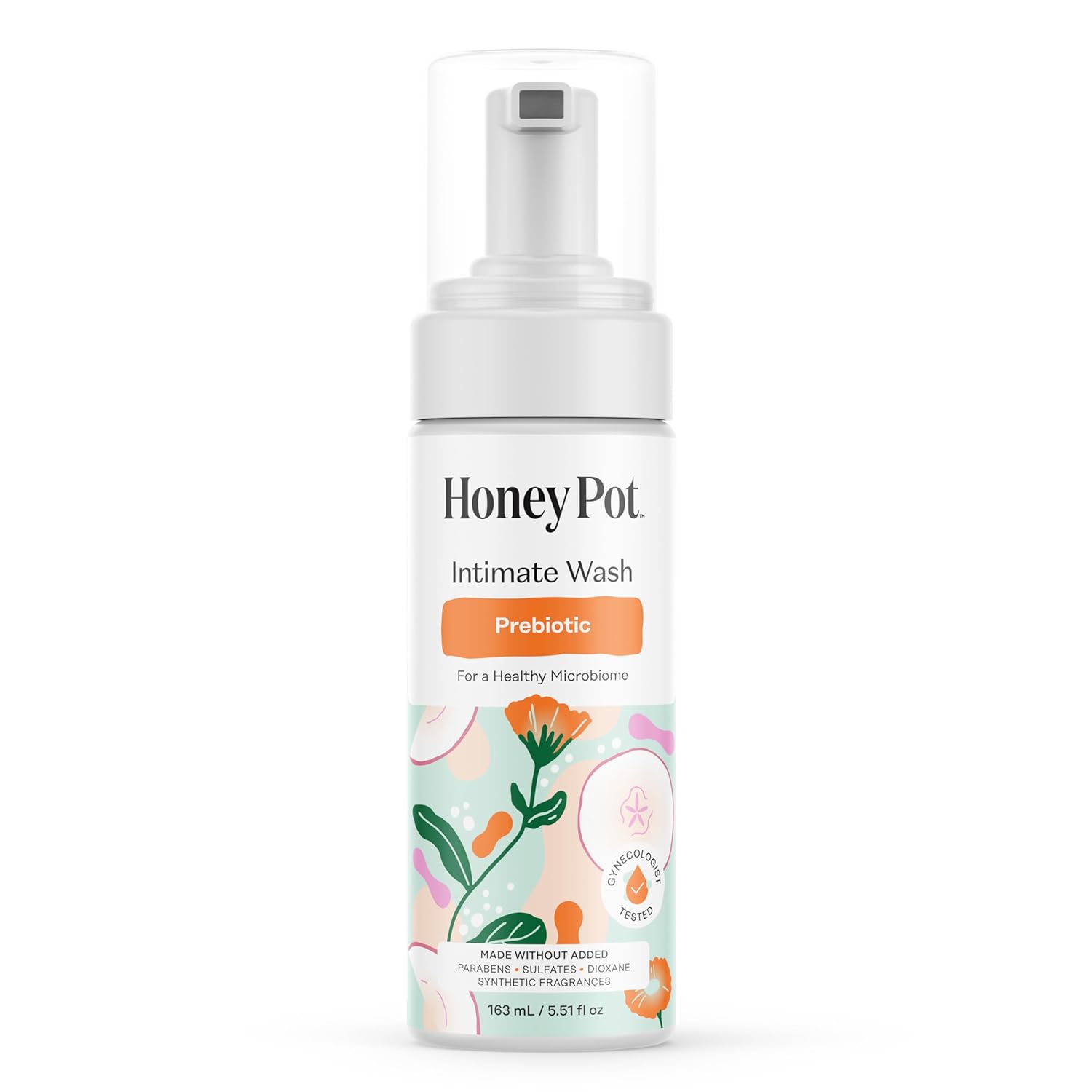 The Honey Pot Prebiotic Feminine Wash - Herbal Infused, pH Balanced for Sensitive Skin - Plant-Based Intimate Cleanser, 5.51 fl oz