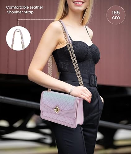 Miniatura 7 de LOVEVOOK Bolsos cruzados para mujer, de cuero, acolchado, con correa de cadena, bolso de mano de moda, bolso de noche para mujer