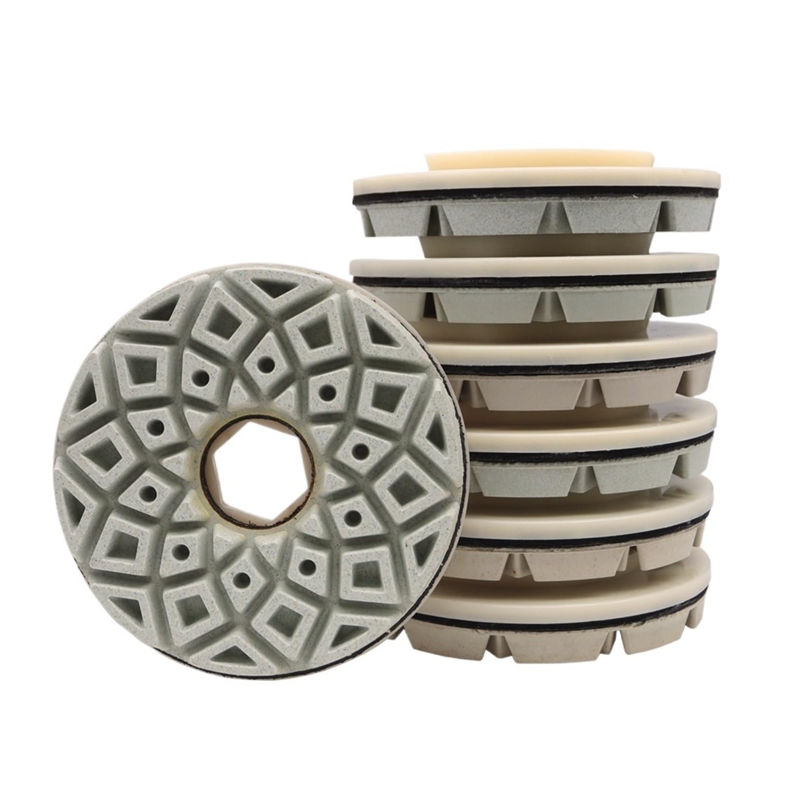 Xuro Almohadilla de pulido con bloqueo en los bordes de Caracol de 6 pulgadas, muela de borde de 150 Mm for máquina automática de mármol, hormigón y granito(1500)