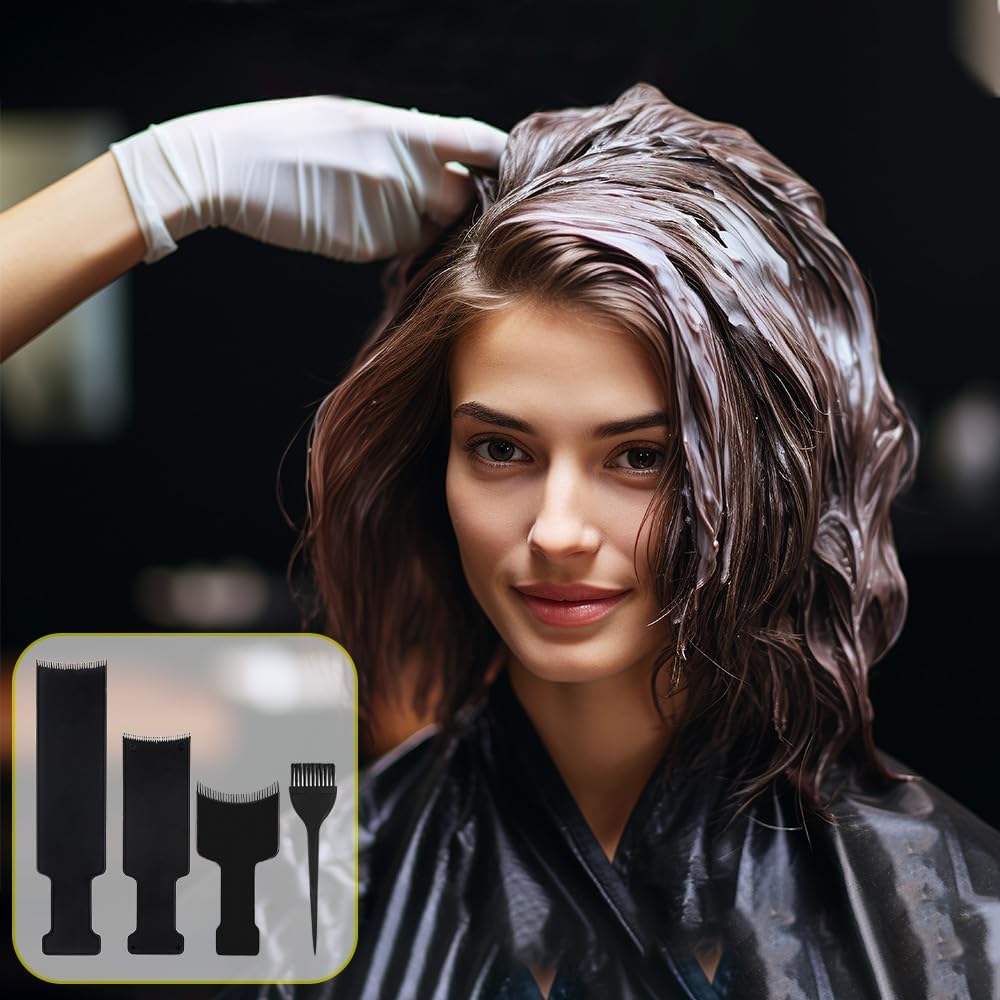 4 Pcs Hair Colour Brush for Women, Professional Hair Dye Brush Set for Balayage and Highlighting, Hair Coloring Tools for Home and Salon Use 4