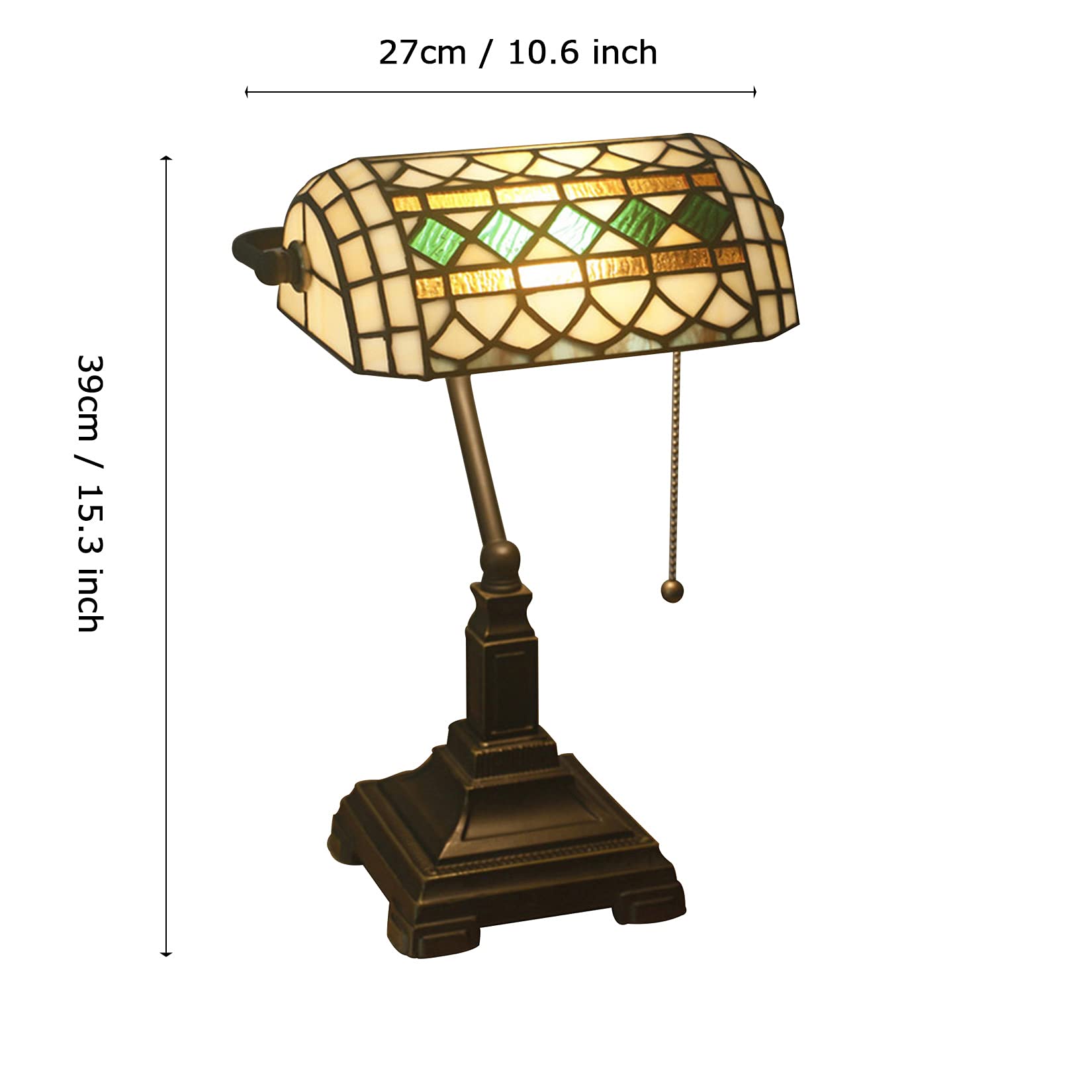 Lampy podłogowe/stołowe lampa bankierów vintage witrażowy stół śródziemnomorskie lampki nocne do czytania sypialnia kawiarnia bar (śródziemnomorski A)