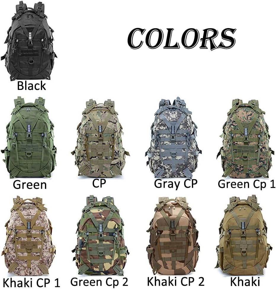 Lawaia Military Tactical Bug Out Backpack for Men - Large Capacity, Night Reflective Strip, Ideal for Camping and Work (khaki)