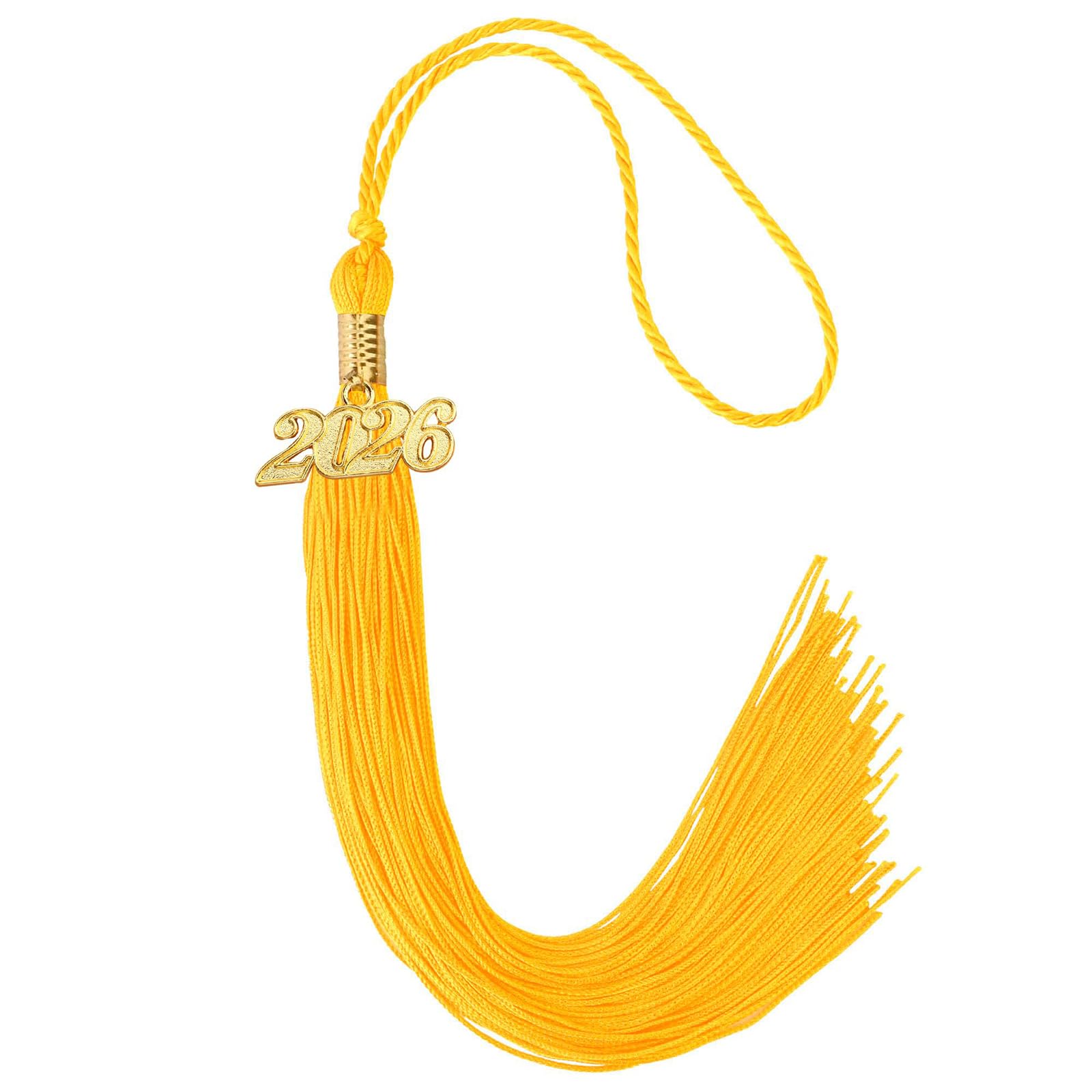 CRFFZ Class of 2026 Graduation Tassels Ornament with Year Charm for Academic Gowns Caps Bachelor Robe Ceremonies Artificial Silk