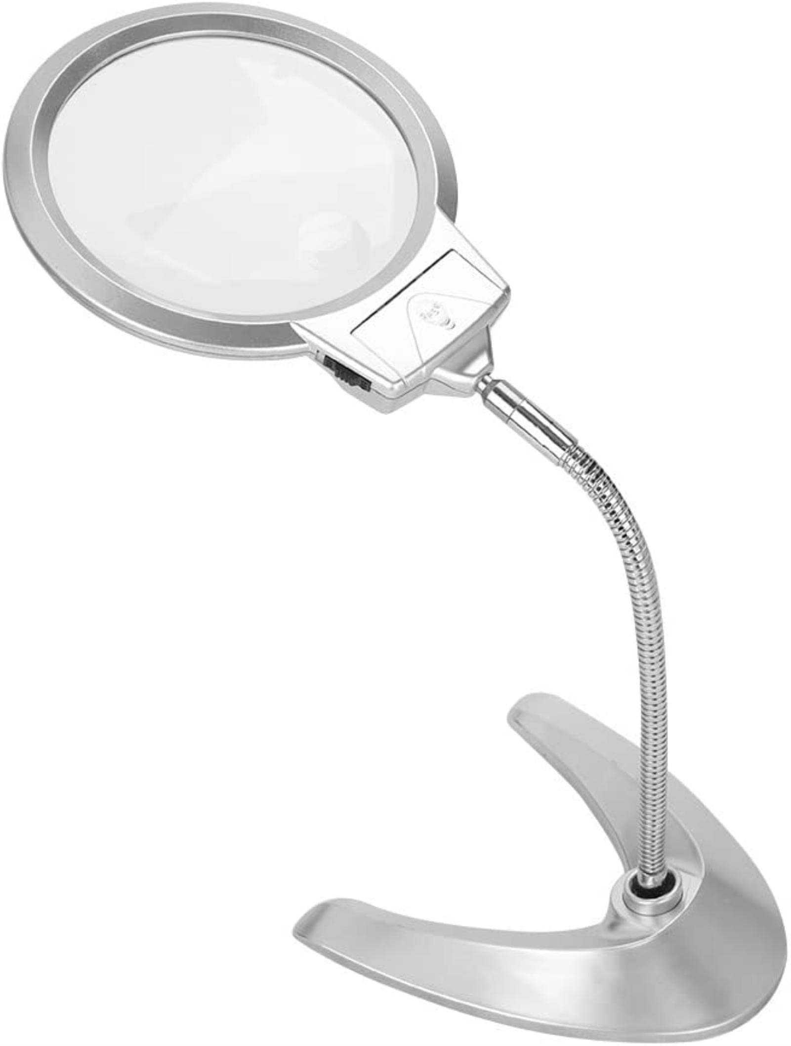 LED-Lupe mit Licht und Ständer, 2-fache leichte Leselupe, Tischlupe, geeignet für Karten, Reparatur, Handarbeiten, Münzen, Hobby-Fans, Vollmond, stabilisieren, Freundschaft