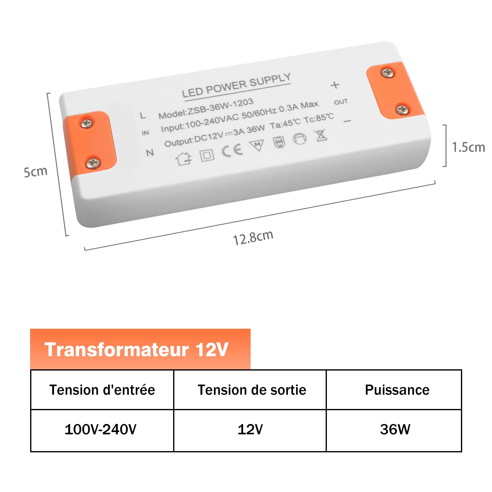 REYLAX LED Transformator 12V Dimbaar 20W 1.66A Superdunne