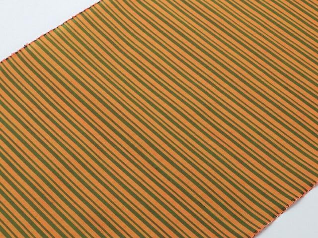 西陣織 夏用 八寸 正絹 名古屋帯 全通柄 オレンジ系 ek-306-B