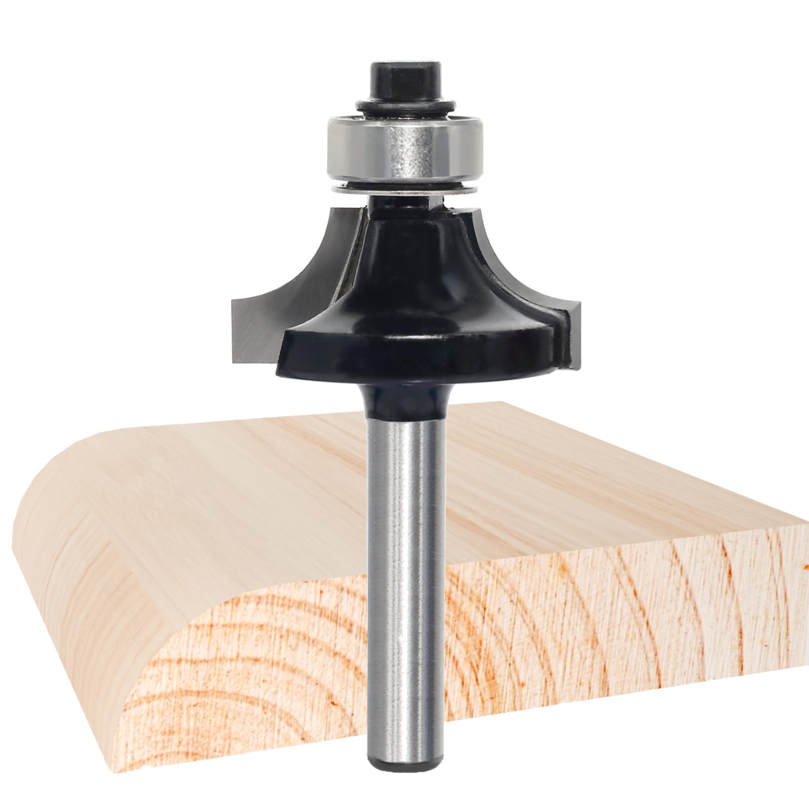 Round Over Router Bit, Radius 1/4"(6.35mm)-1/4" Shank, Tungsten Carbide