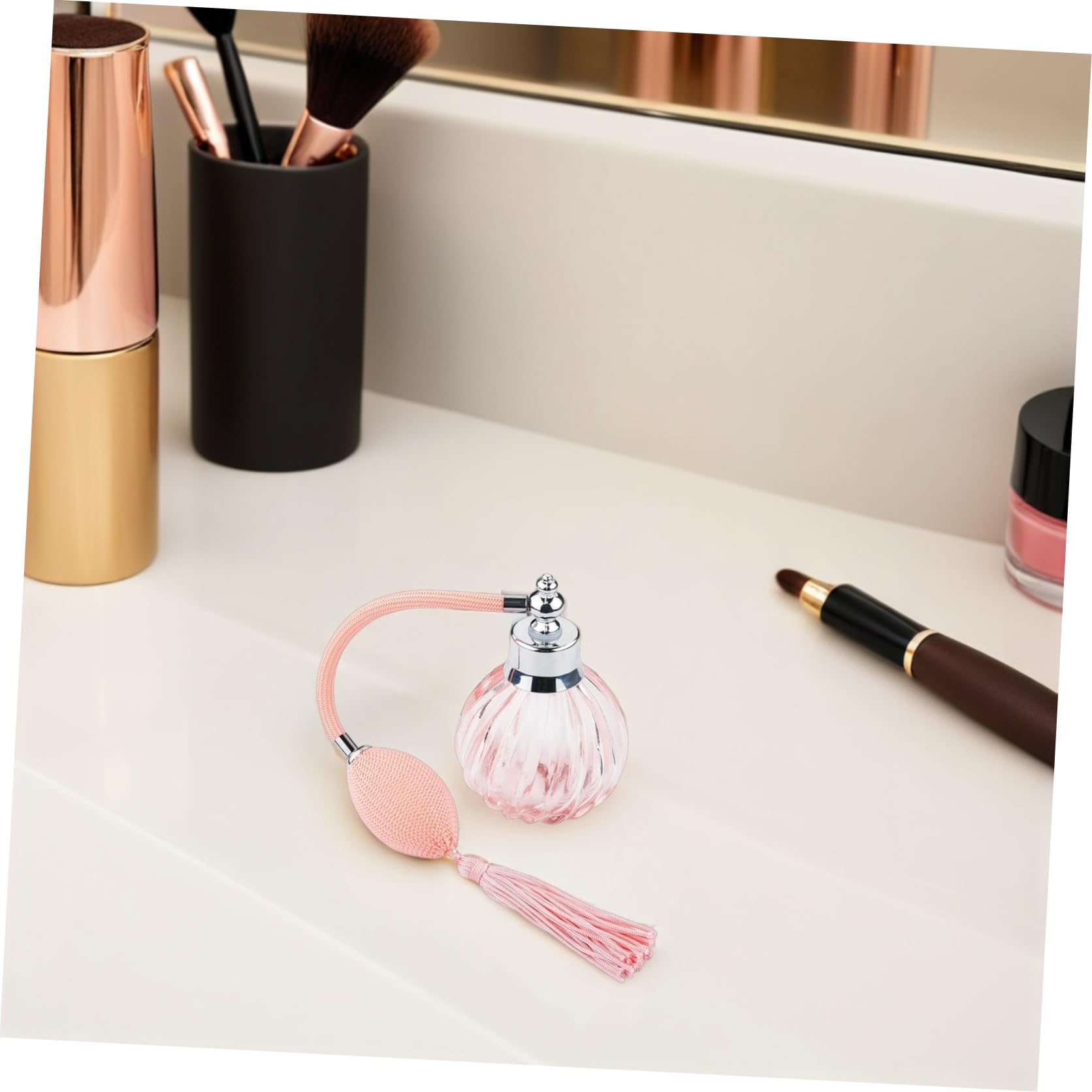Botella Rosa Pulverizadora de Vidrio Perfume en 90ml Cómodo Atomizador y Fácil de Limpiar para Fragancias y Aceites Esenciales