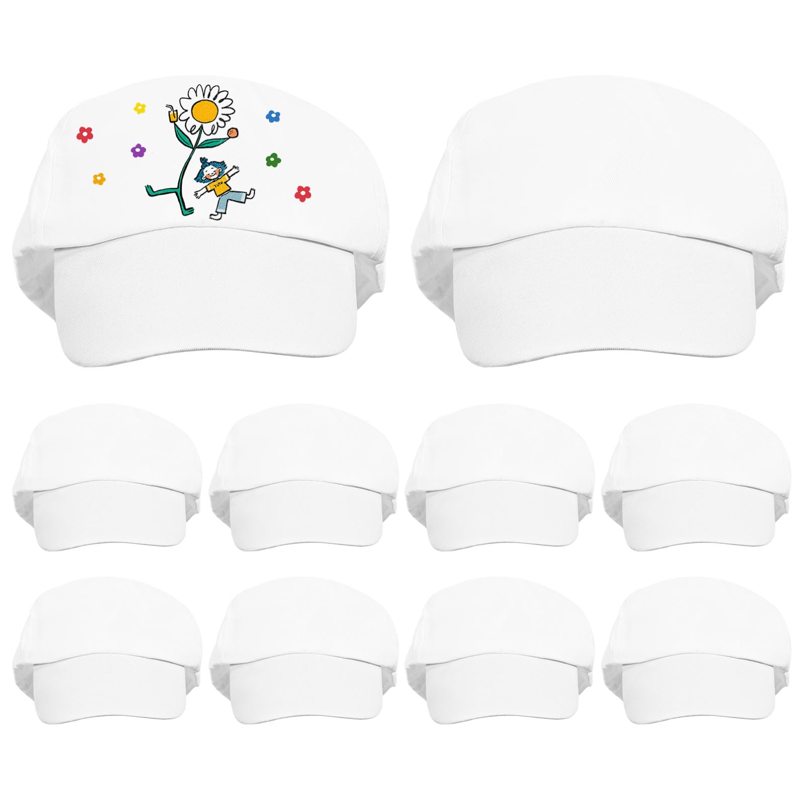 TOYANDONA Cappellini da Baseball Fai da Te Non Finiti: Cappellini con Visiera in Cotone per Bambini, da Baseball Vuoti per Pittura, Graffiti, Arti E Mestieri, Bomboniere, Giochi Creativi E attività