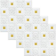 10 Piezas Papel Pintado pared ladrillo, Paneles decorativos 3d autoadhesivo, Grueso Impermeable DIY Pegatina de Pared Espuma 3D,para Salón Dormitorio Fondo de Pared Dec(Size:3mm thick,Color:amarillo,)