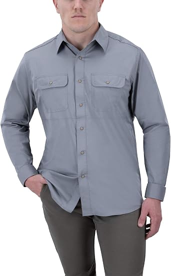Vertx Mens Guardian Tactical Shirt, Long Sleeves, Concealed Carry Clothing for Police, Special Ops, Combat, Snap Button Fastening