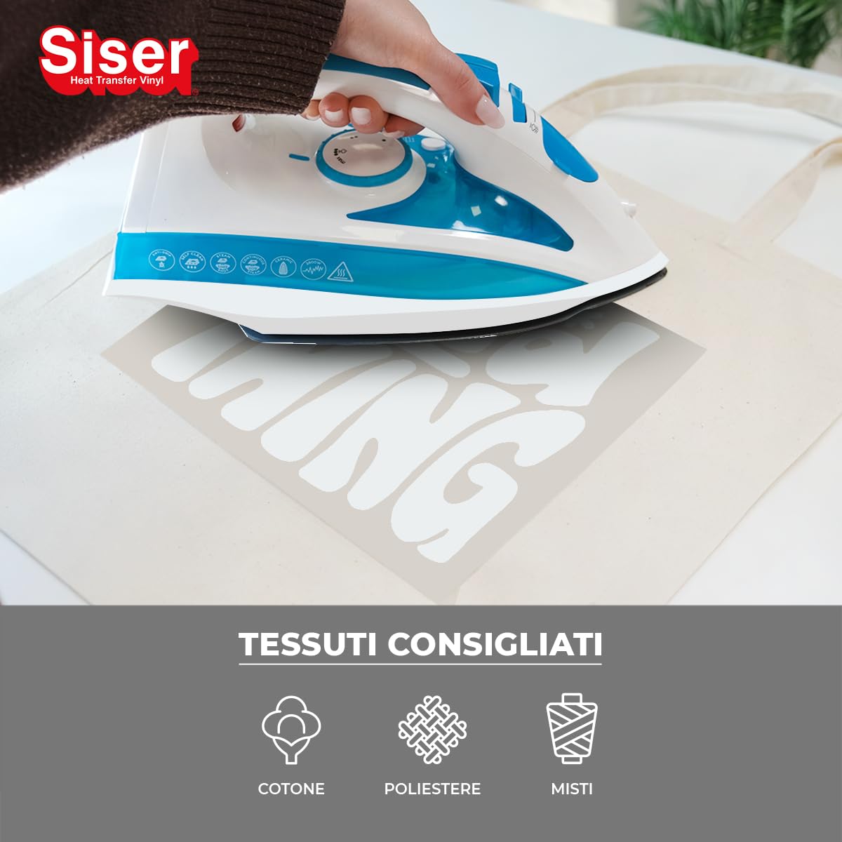 Siser® EasyWeed® Bianco opaco, 30cm x 1mt, vinile termotrasferibile termoadesivo per personalizzare i tessuti, hobby creativi, certificato VeganOk e Oeko-Tex standard 100 classe I.