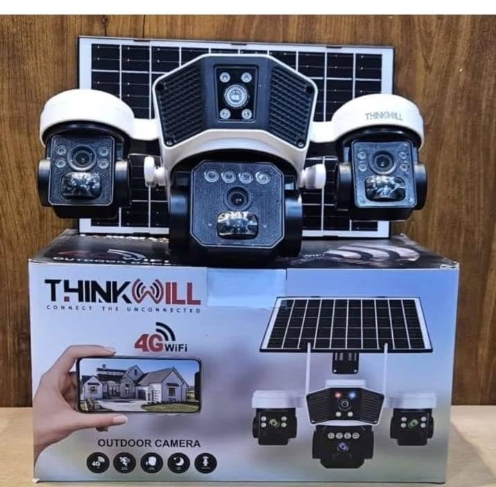 Image of Thinkwill Z-815 4G Solar Outdoor Camera, 4 Lens, 5MP, 360 Coverage, Color Night Vision, 2-Way Talk, Motion Detection, Remote Viewing