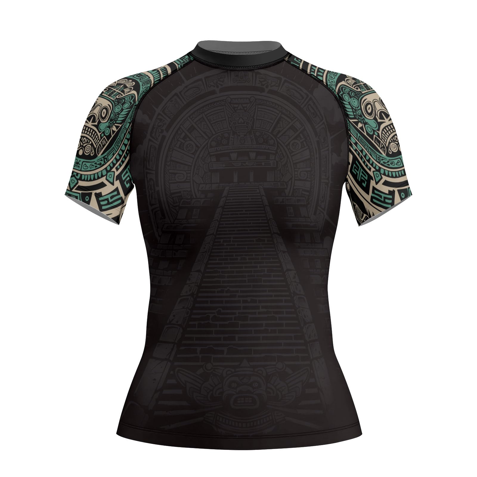 Aztec Womens Short Sleeve Compression Rashguard Perfect for BJJ Jiu Jitsu MMA Grappling Training