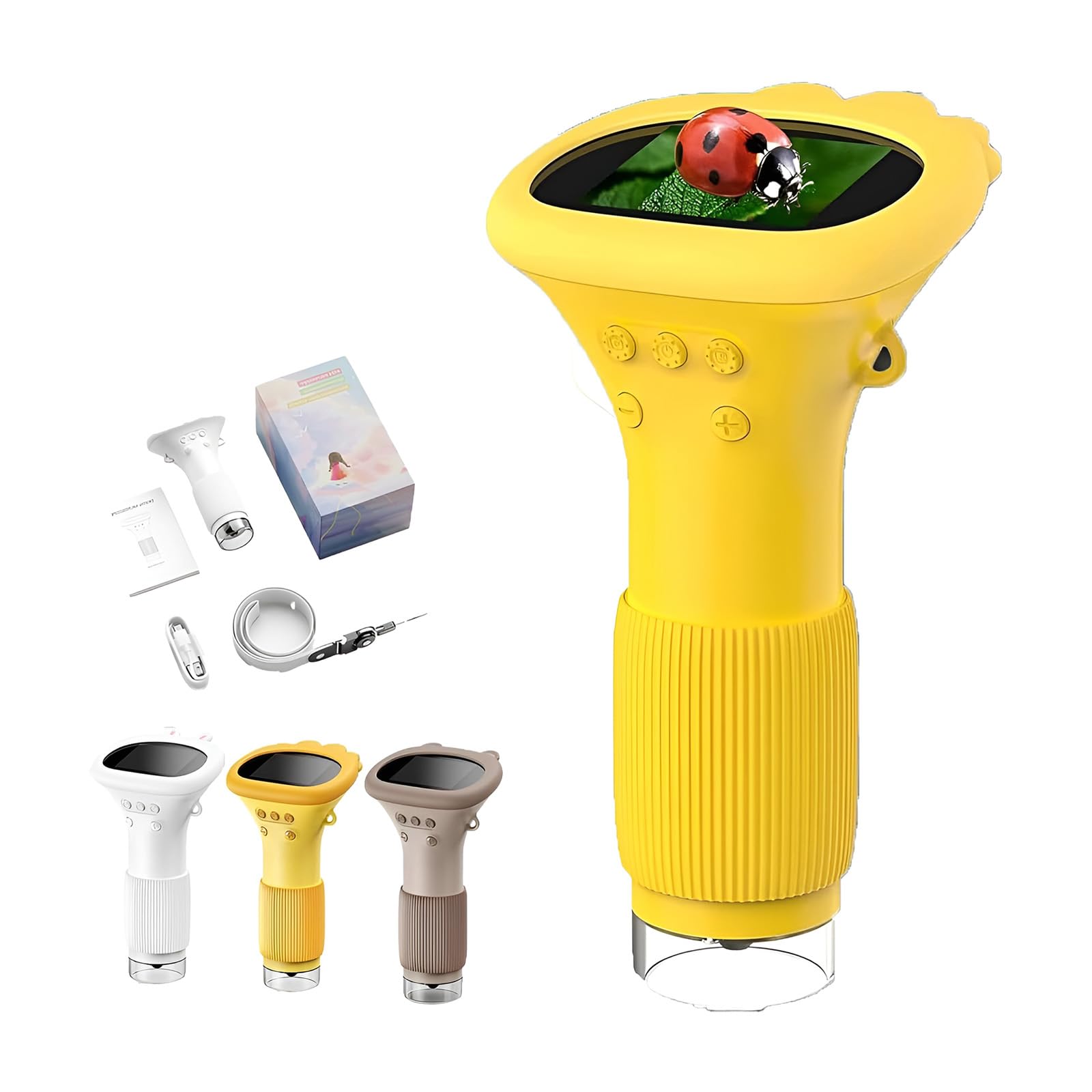 Mini microscopio digitale 2026 per bambini, 1000 x microscopio portatile USB, fotocamera HD tascabile per studenti, laboratorio, esperimenti scientifici, strumento STEM educativo bianco