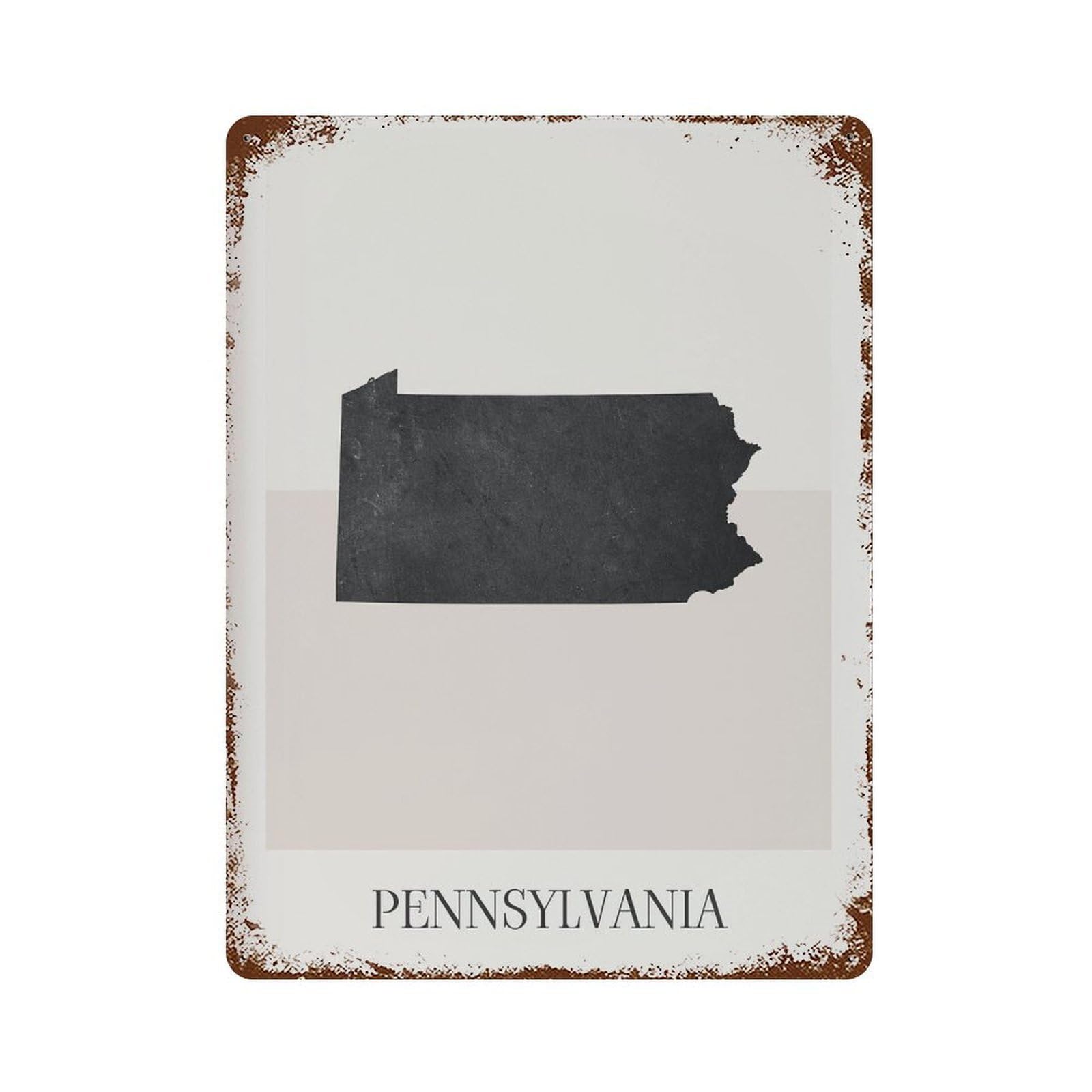 xiaoxiaoshen Pennsylvania Map Minimalist Boho Decor For Home Or Gift Wall Decor Art Metal Tin Poster Modern Home Decor Art Home Bar Shop Decorations Vintage Sign 40x30cm