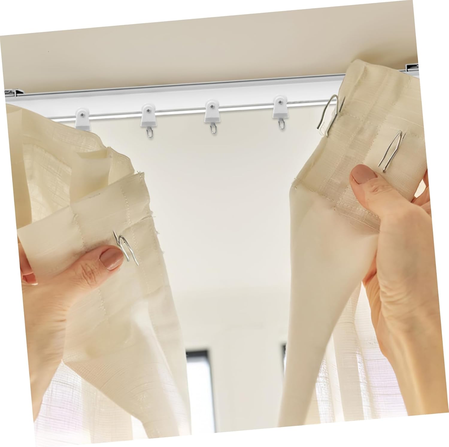 1set Flexible Curtain Track Ceiling Mount for Curved Includes Clips for Drapes and Sheers Versatile Room Divider