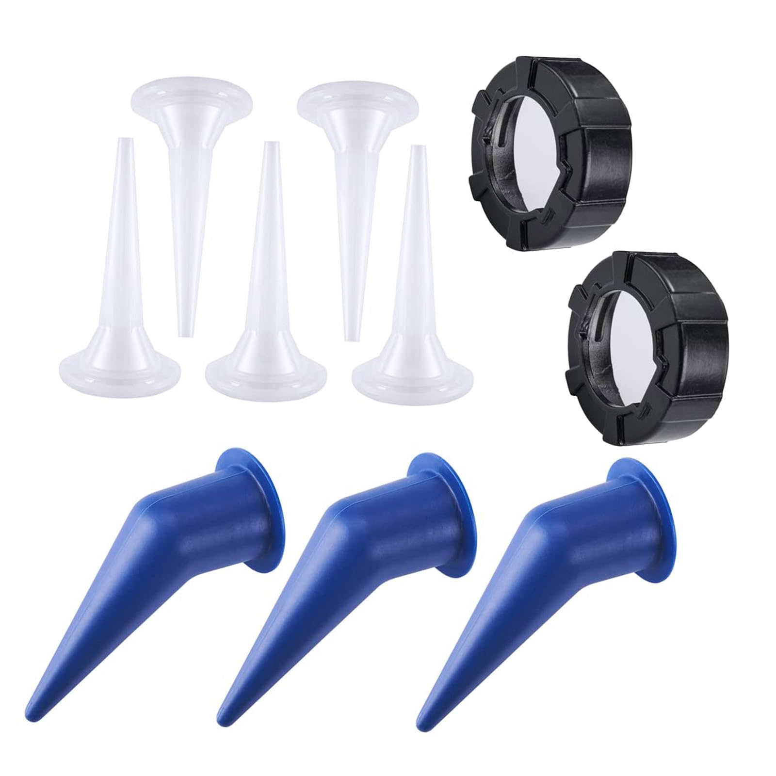 Sausage Caulks Handle Nozzle Set Front Caps & Versatile Cones Nozzles Sausage Caulking Nozzle Tool Set for Professional Use Caulks Handle
