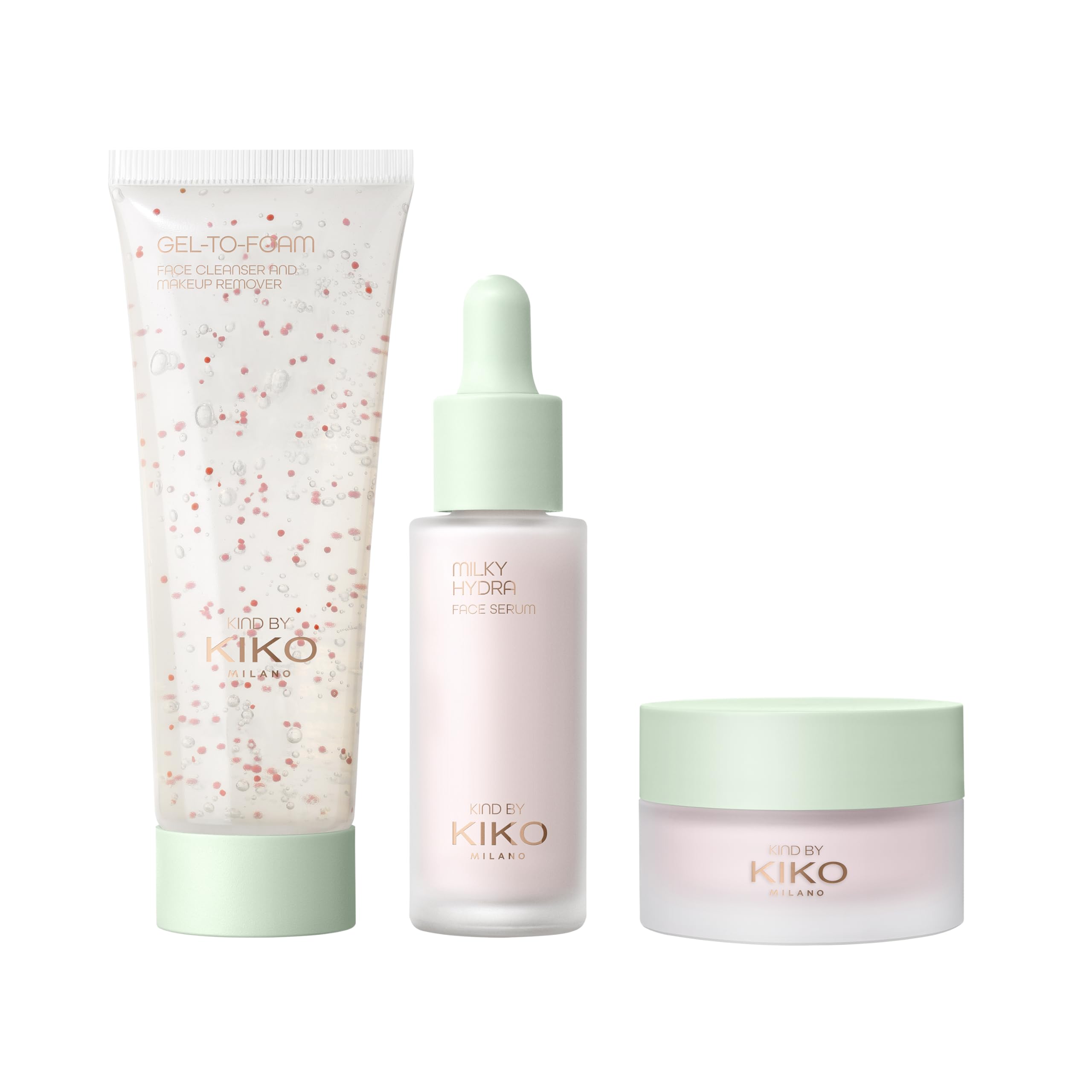 KIKO Milano Kind By Kiko Skincare Set, Zestaw Do Pielęgnacji Skóry: Żel Do Mycia Twarzy, Serum I Krem Do Twarzy
