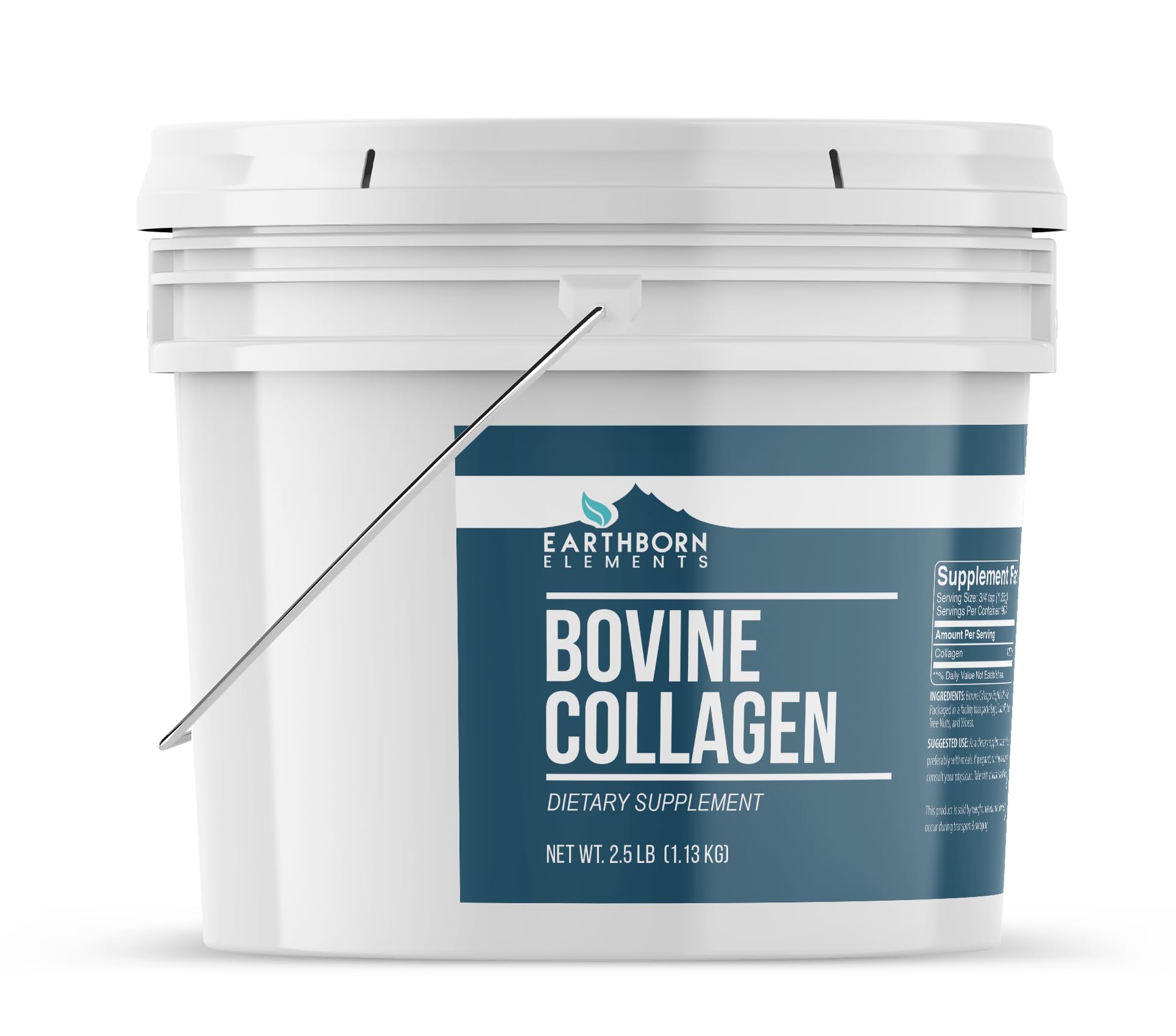Earthborn Elements Bovine Collagen Peptides Powder 1 Gallon Bucket, Pure & Undiluted, Dietary Supplement (2.5 Pound) — Amazon image 2