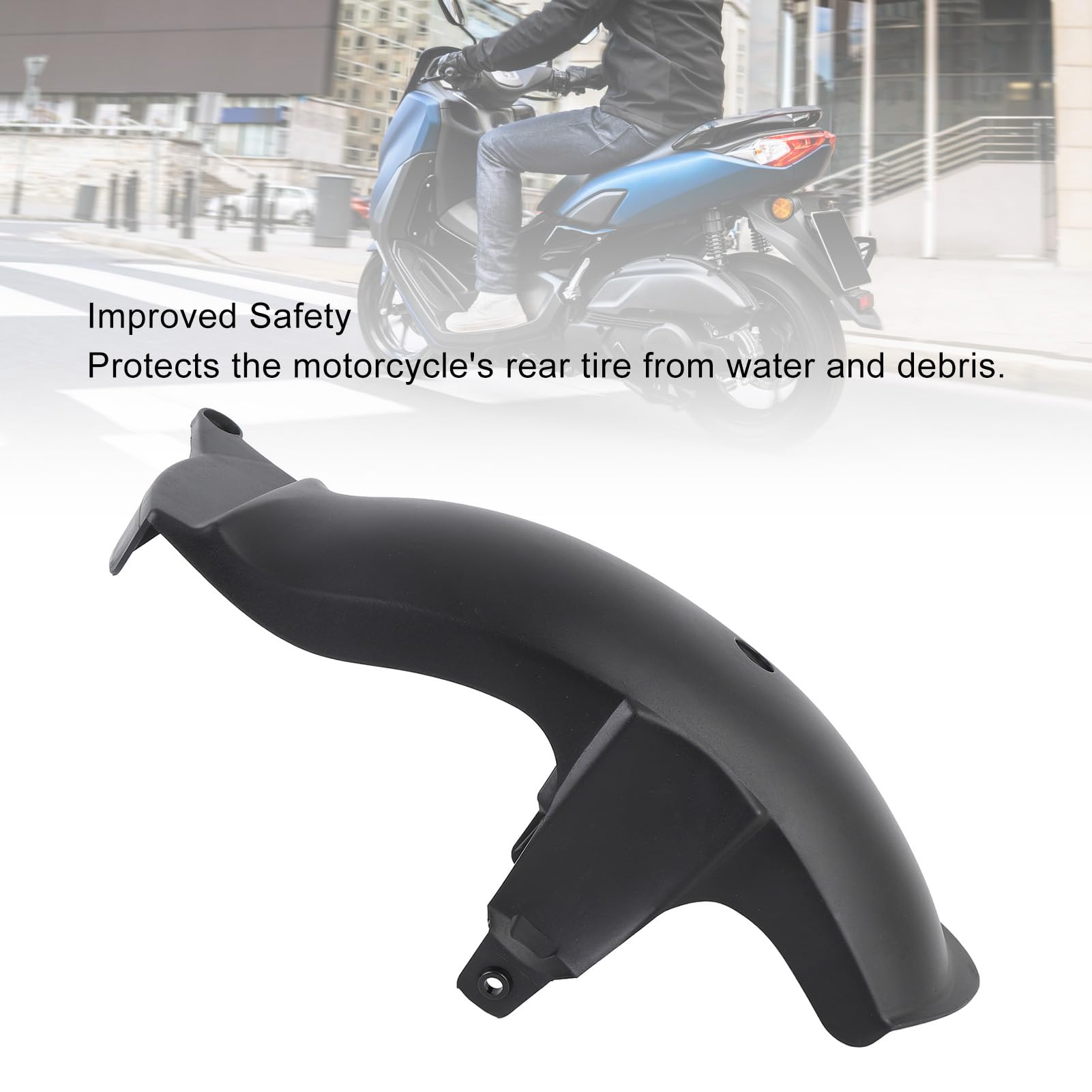 Parafango Posteriore Moto, Design Resistente Agli Impatti (BLACK)