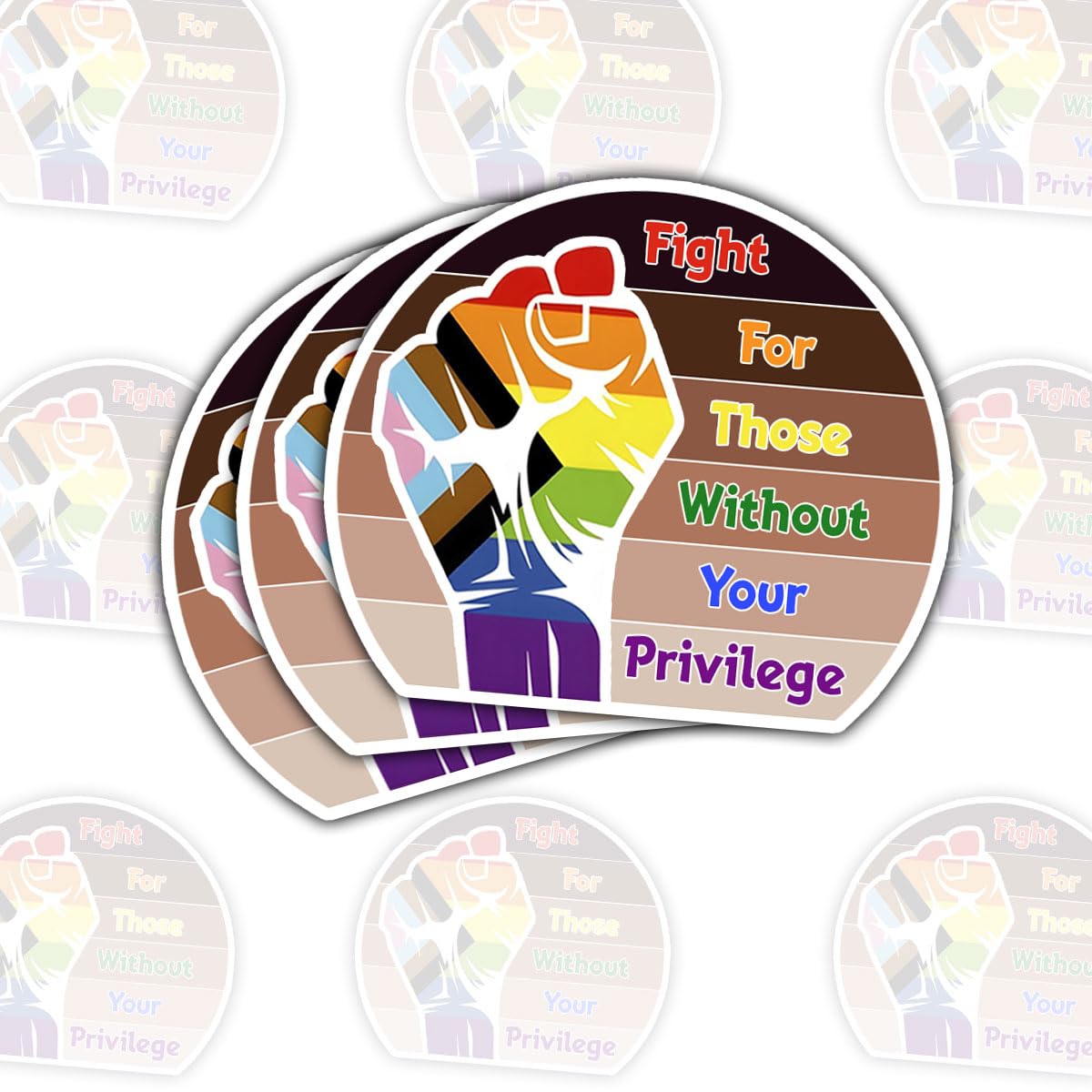 3Pcs Fight for Those Without Your Privilege Sticker Gifts Human Rights Waterproof Stickers Fight for Those Without Your Privilege Vinyl Car Decal for