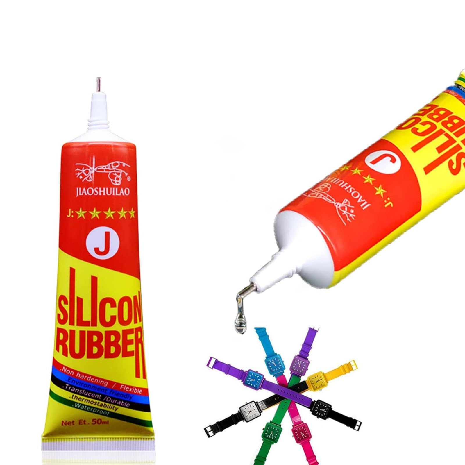 Silicone Glue,Clear Silicone Adhesive for Silicone Rubber Waterproof,Instant,Heat Resisting,Liquid Silicone Sealant Super Glue for Plastic,Metal,Wood,Electronic Components,TPU TPR TPE,50ml