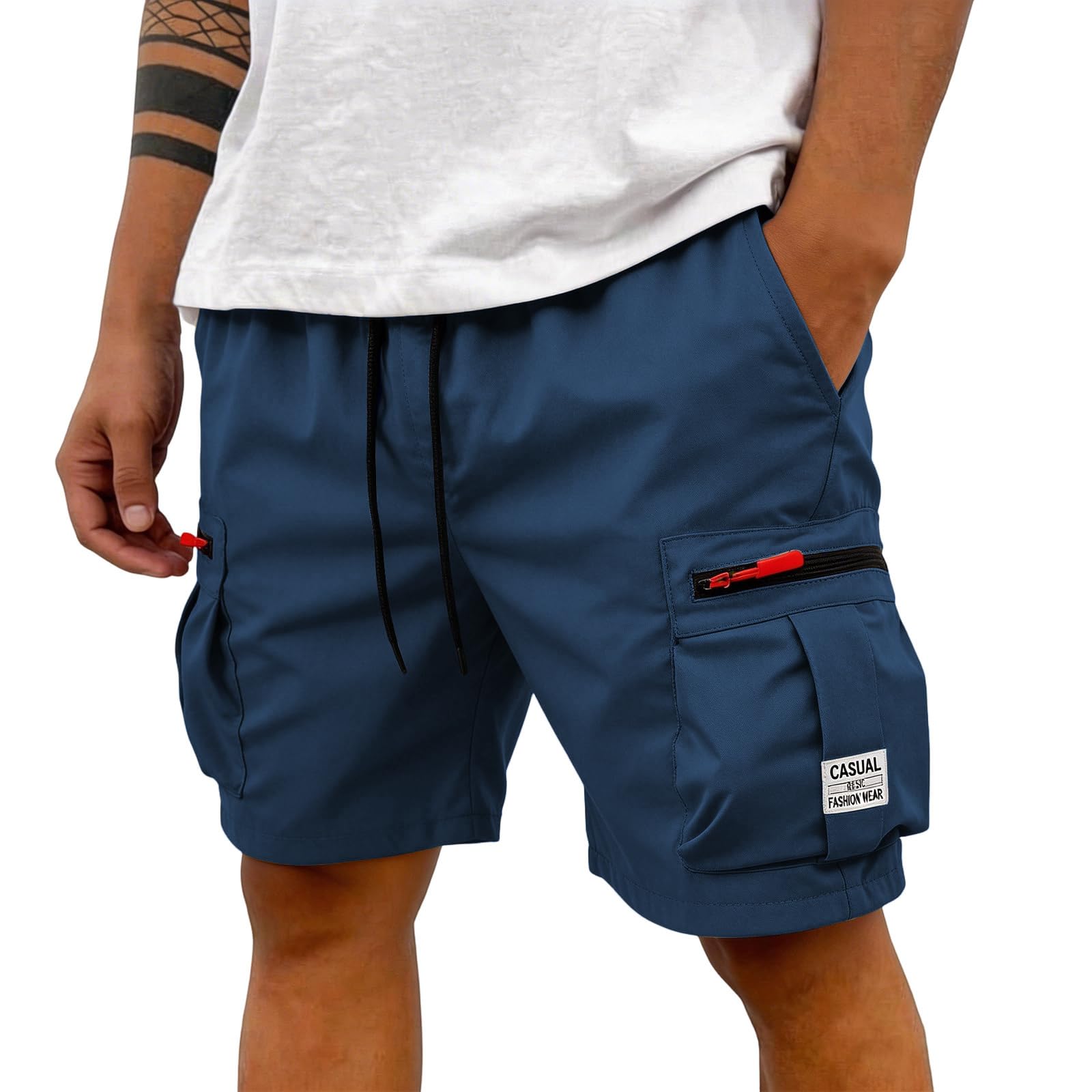 Pantalon Cargo Corto Hombre Verano Bolsillos Casual Deporte