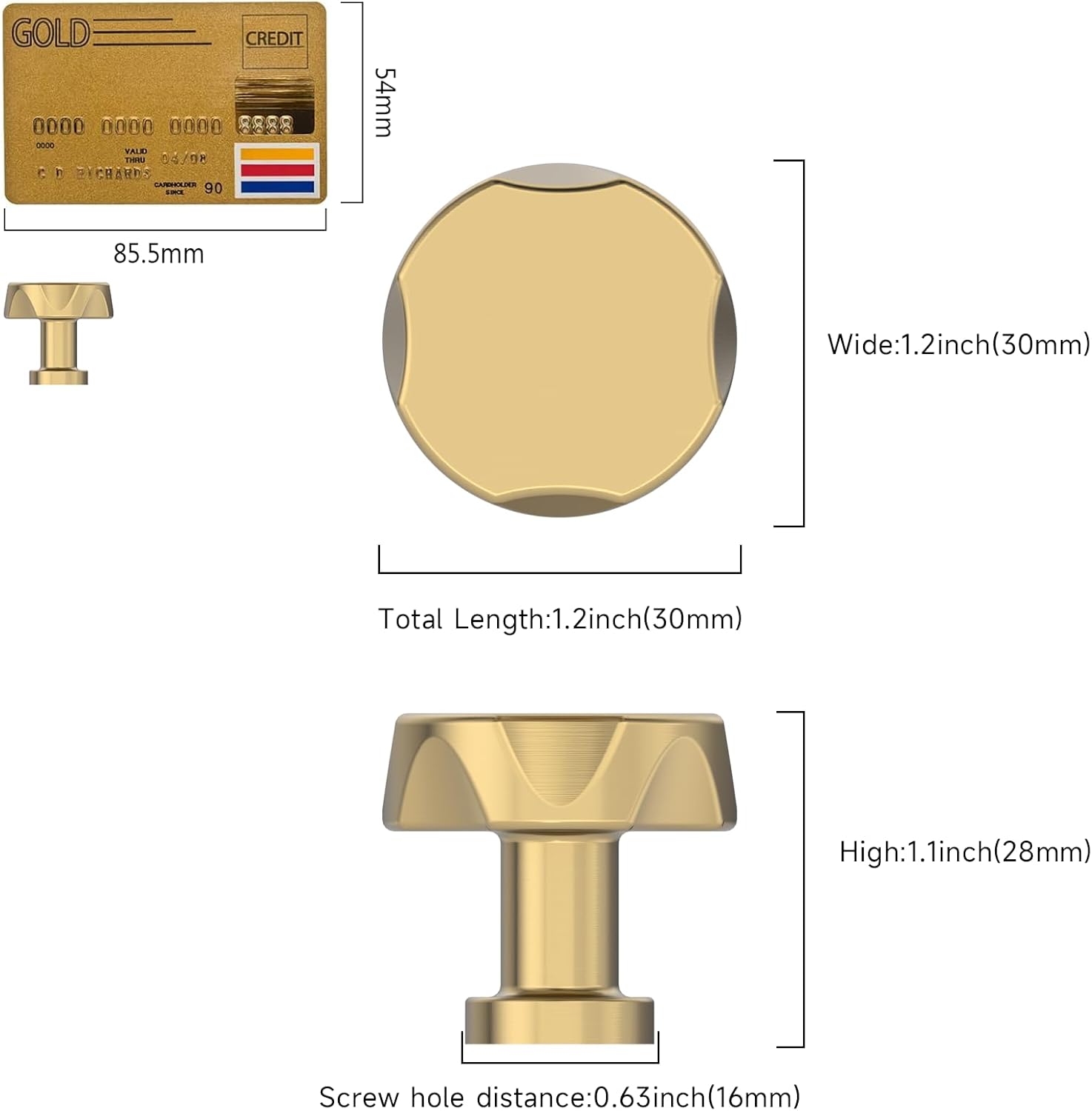 Amerdeco 10 Pack Champagne Bronze Cabinet Knobs Single Hole Cabinet Pulls Drawer Knobs and Pulls for Bathroom Cabinets ZH0082