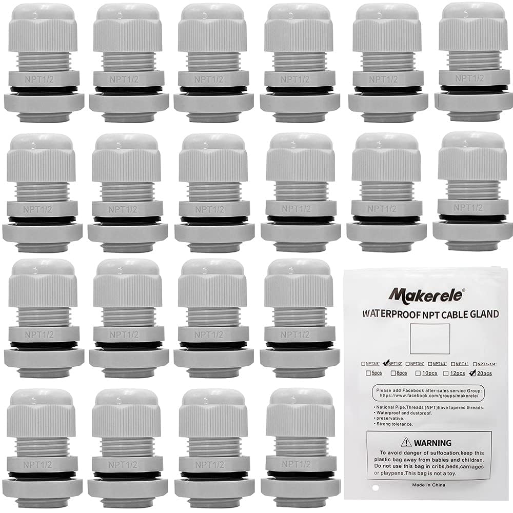 MAKERELE Cord Grip NPT Cable Glands Kit for Electrical Waterproof Box — Amazon image 20