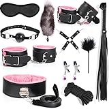 ZeeKoug 11 Pezzi Set di Accessori per L'Allenamento di Yoga in Pelle Rosa, Allenamento Sportivo E Fitness Regali, Leggerezza E Comfort, Regalo per Coppia immagine