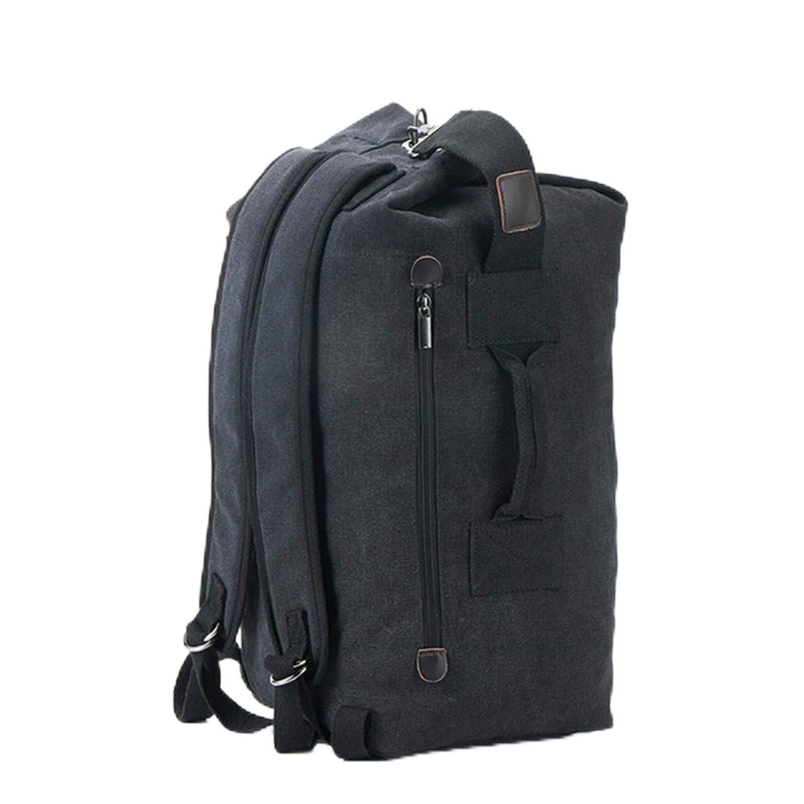 Nograx Unisex Black M Plus Schoolbag Large Capacity Travel Bag Mountaineering Backpack Luggage Canvas Bucket Shoulder Bags Backpack -One Size