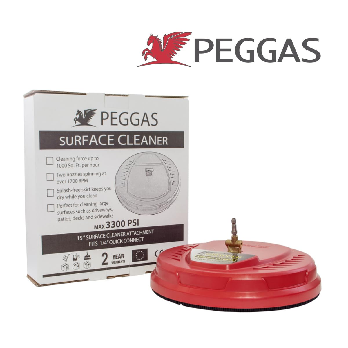 ✦ Limpiador de Superficies a presión ✦ 3300 PSI Estropajo con Dos boquillas giratorias, Conector de Acoplamiento rápido de ¼, Adecuada para Superficies Verticales y horizontales (SB000-PSC02)