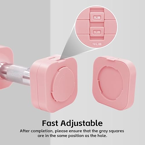 Miniatura 2 de Juego de mancuernas ajustables de 20 libras, juego de mancuernas de pesas libres 4 en 1 para, 4lb 6lb 8lb 10lb, con mango antideslizante de metal,