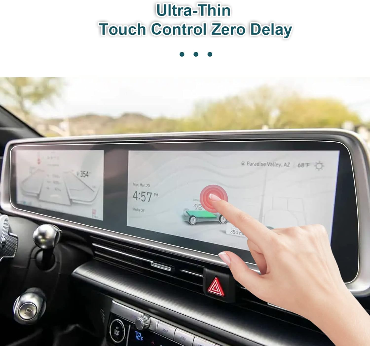 YEE PIN 2023 Ioniq 6 Screen Protector for Hyundai Ioniq 6 Screen Protector 12.3-inch Infotainment Gauge Cluster Screen Protector Compatible with Hyundai Ioniq 6 SE/SEL/Limited Trims