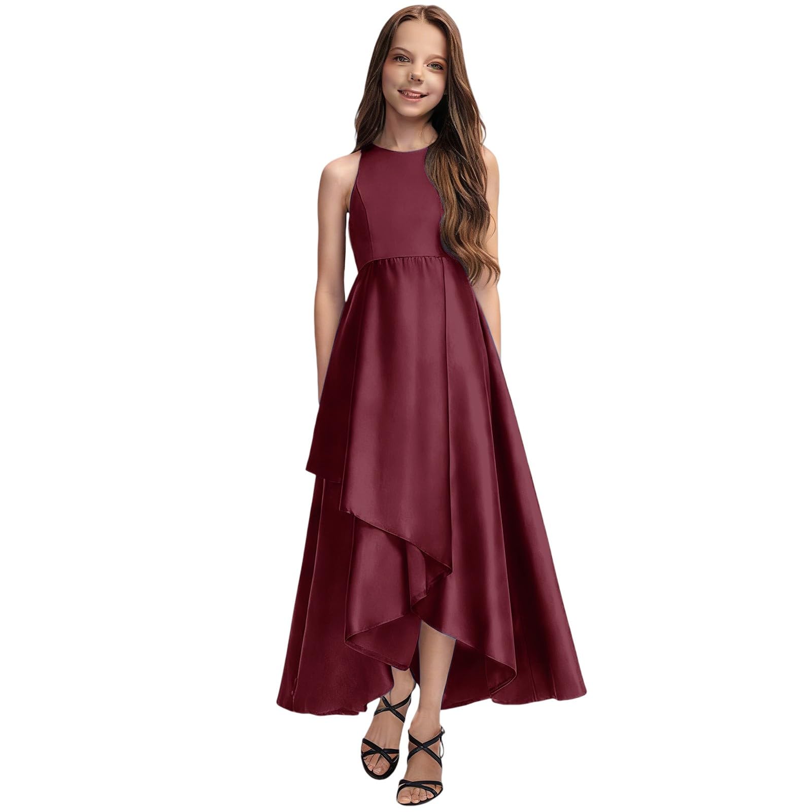 Mädchen Festliches Kleid Pailletten Tüllkleid Ärmellos Blumenmädchenkleid Prinzessin Kleid Kinder Partykleid Abendkleid für Hochzeit Geburtstag Klavier Performance Schwarz Dunkelblau