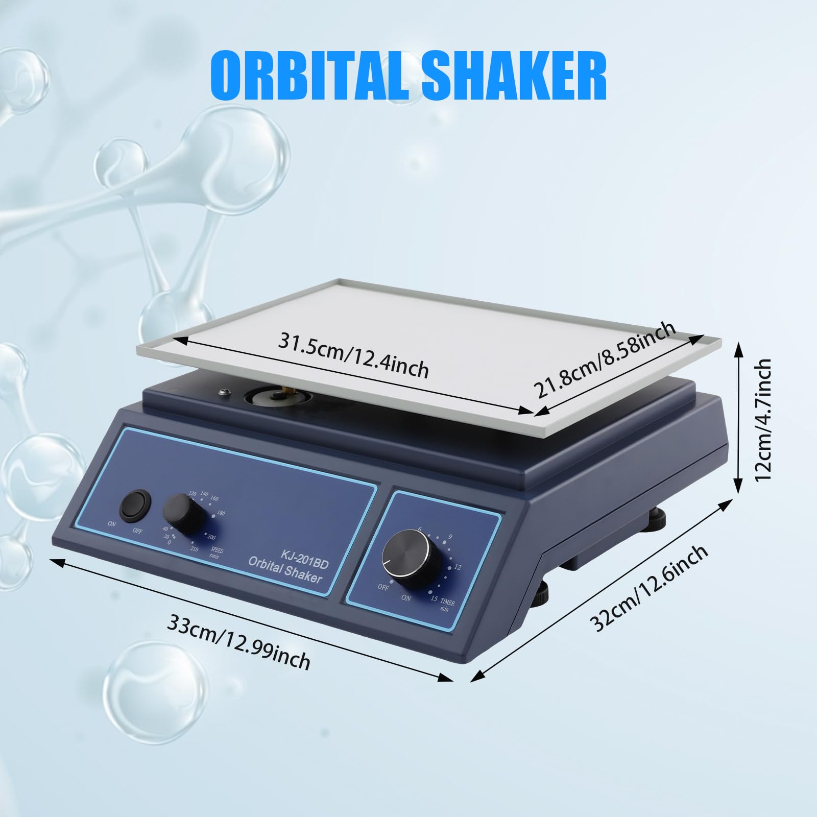 Mieszadło orbitalne, regulowany oscylator laboratoryjny, z regulowanymi nóżkami i długim kablem zasilającym, poziome mieszadło obrotowe 110 V do różnych kształtów i rozmiarów pojemników