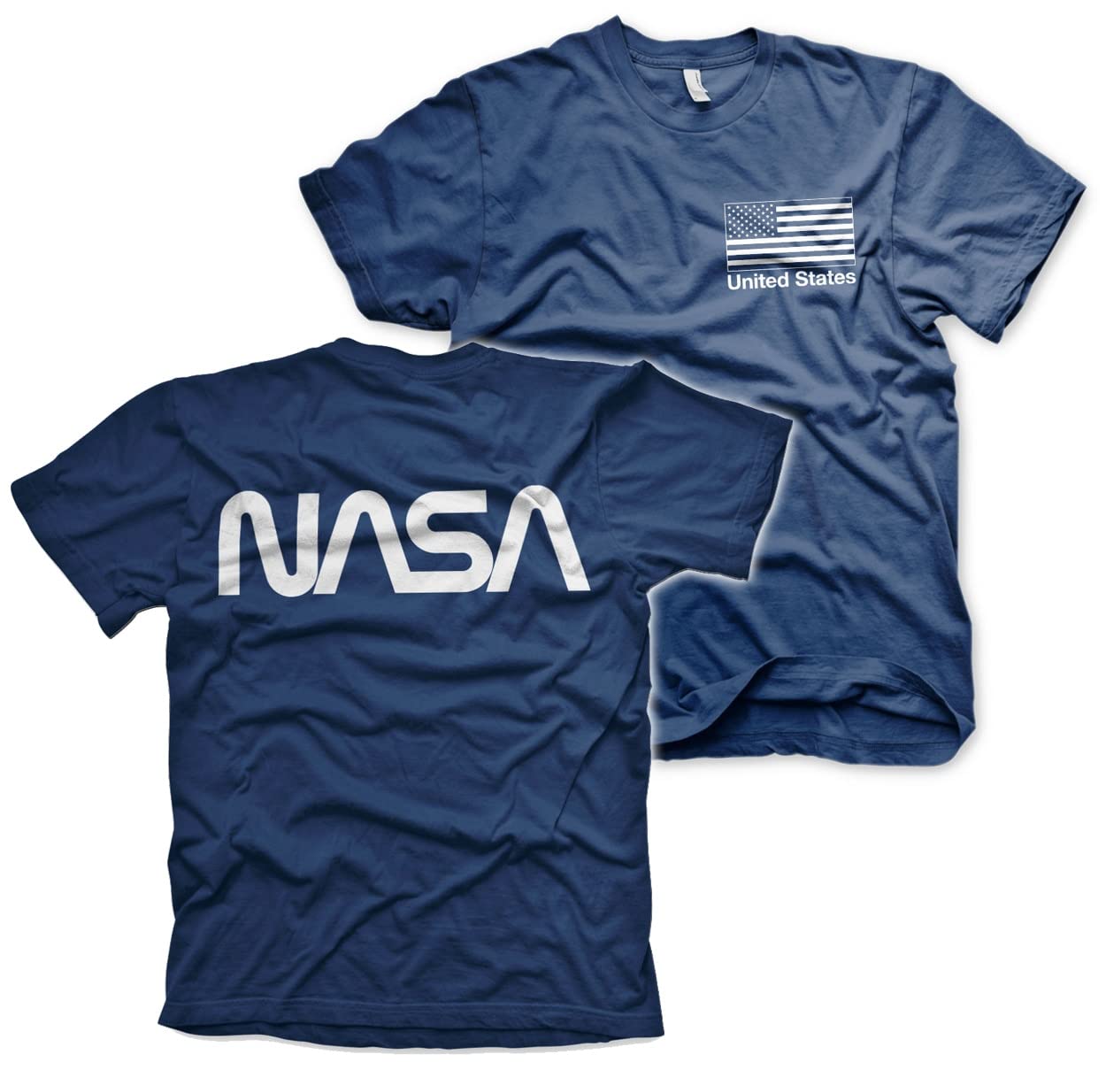 Nasa Men's Navy Officially Licensed Black Flag T-Shirt (Navy), X-Large