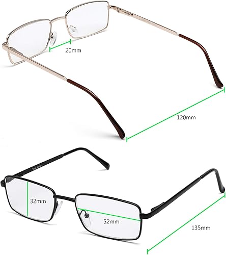 Miniatura 3 de Success Eyewear Gafas de lectura con borde completo de metal para leer para hombres y mujeres