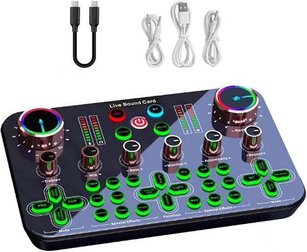звуковая консоль звуковая карта DJ16 48V конденсаторный микрофон с большой диафрагмой устройство изменения голоса подходит для диджеев онлайн-караоке