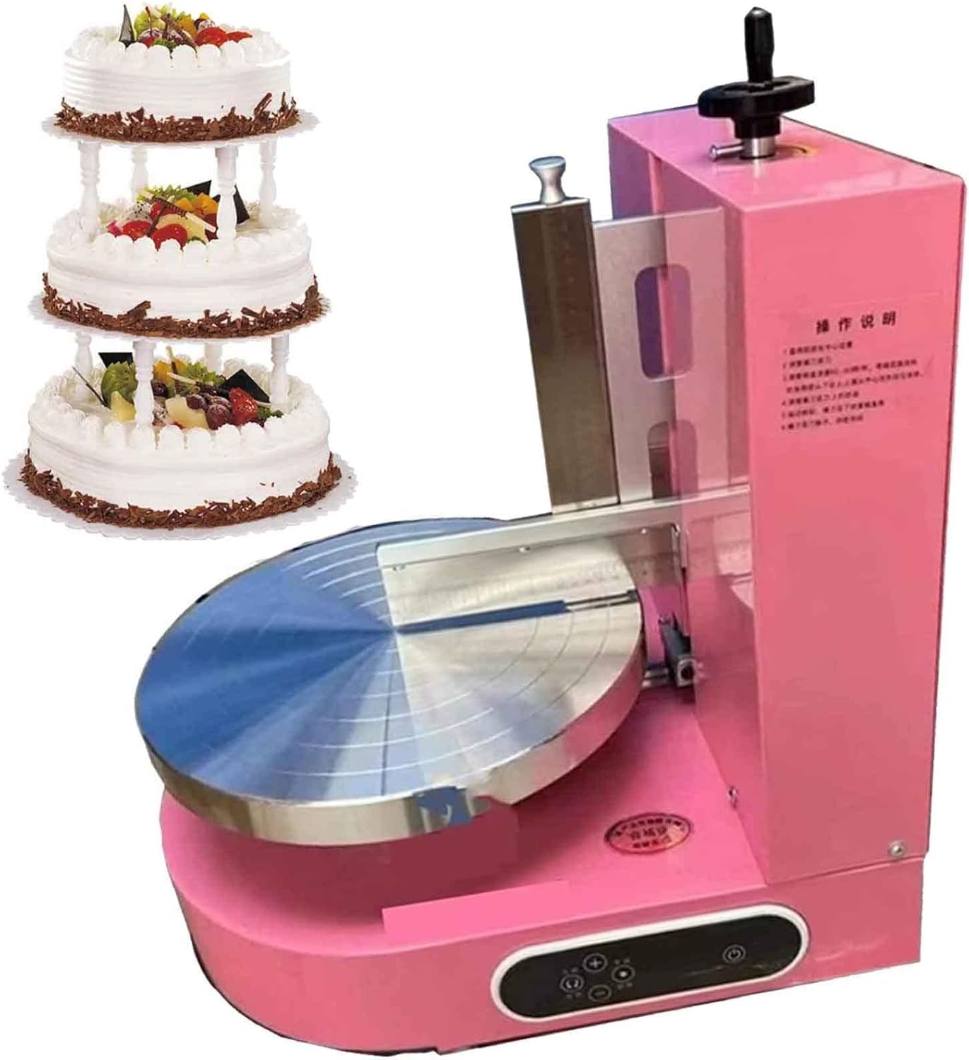 Maszyna Do Rozprowadzania Kremu Na Tort Urodzinowy, Automatyczna Maszyna Do Rozprowadzania Kremu Na Tort 4-12 Cali, Polerka Wygładzająca Krawędzie Powłoki Do Rozprowadzania Kremu N, Pink