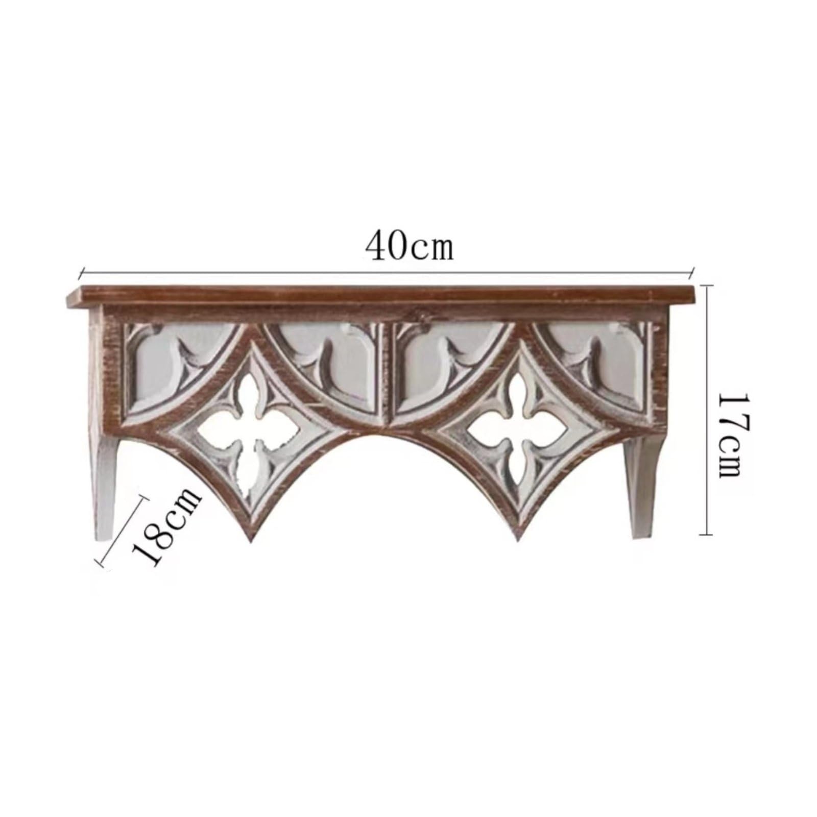 Mensola da Parete Mensola Scaffale Ripiano Decorazione in Legno Massello Stile Country per Mettere Accessori Adatta a Soggiorno Camera Ingresso, 40 Cm