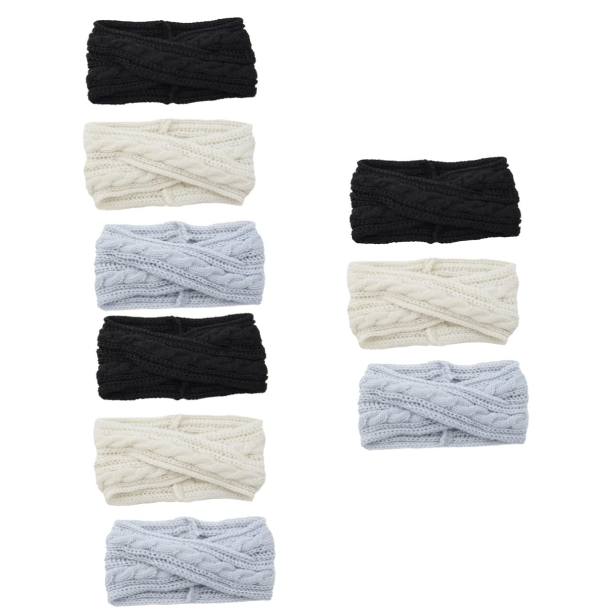 FRCOLOR 9 Piezas cintas para el cabello para mujeres hair topper spa skin care tricotar deportes cintas para la cabeza para las mujeres diadema cruzada diademas de moda tejer Venda bufanda