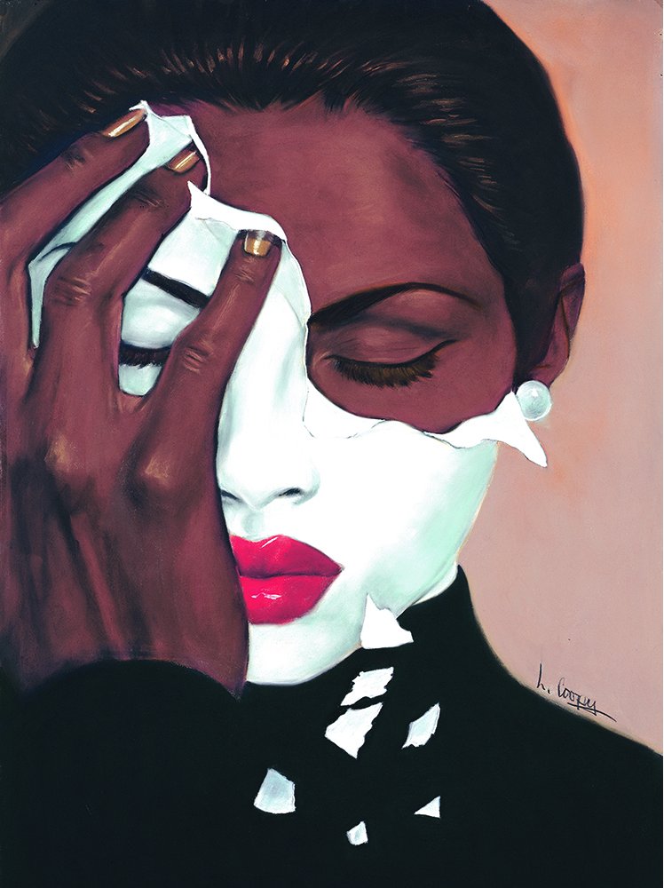 Face Reality (Female) by Laurie Cooper Canvas Art Print (20x27)