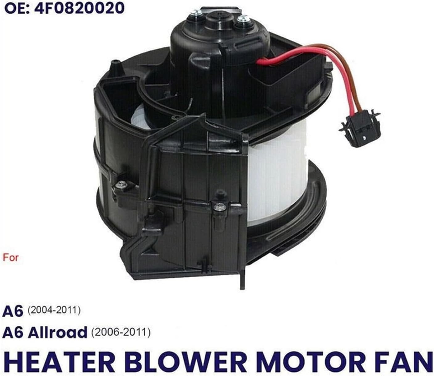 ヒーターブロワーモーターファン（クライメートコントロール付き）Audi A6 C6 2004-2011 4F0820020対応