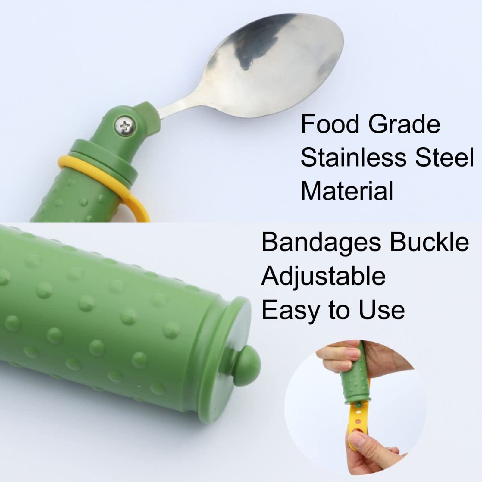 Cubiertos flexibles, cubiertos de fácil agarre, cuchara y tenedor adaptables de fácil agarre con mango antideslizante, cubiertos flexibles, alimentación adaptativa, cubiertos flexibles, ayudas for com