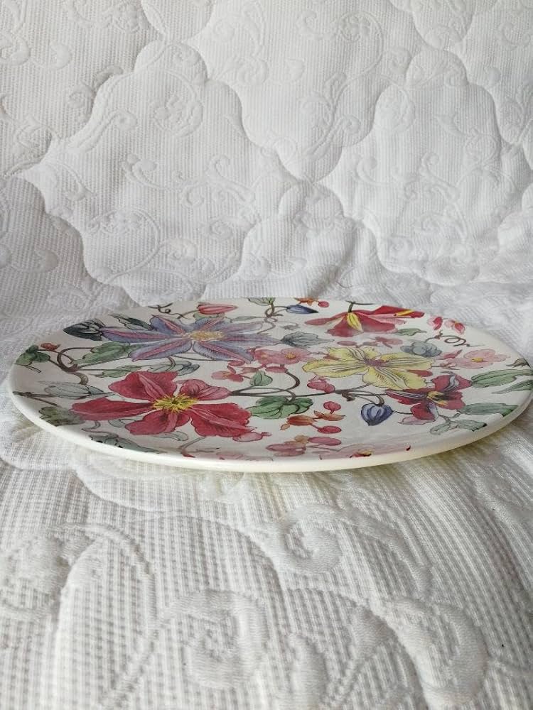 レア　ジアン　Gien flore 花柄プレート　22㎝　２枚　フランス製 レア ジアン Gien flore 花柄プレート 22㎝ 2枚 フランス製