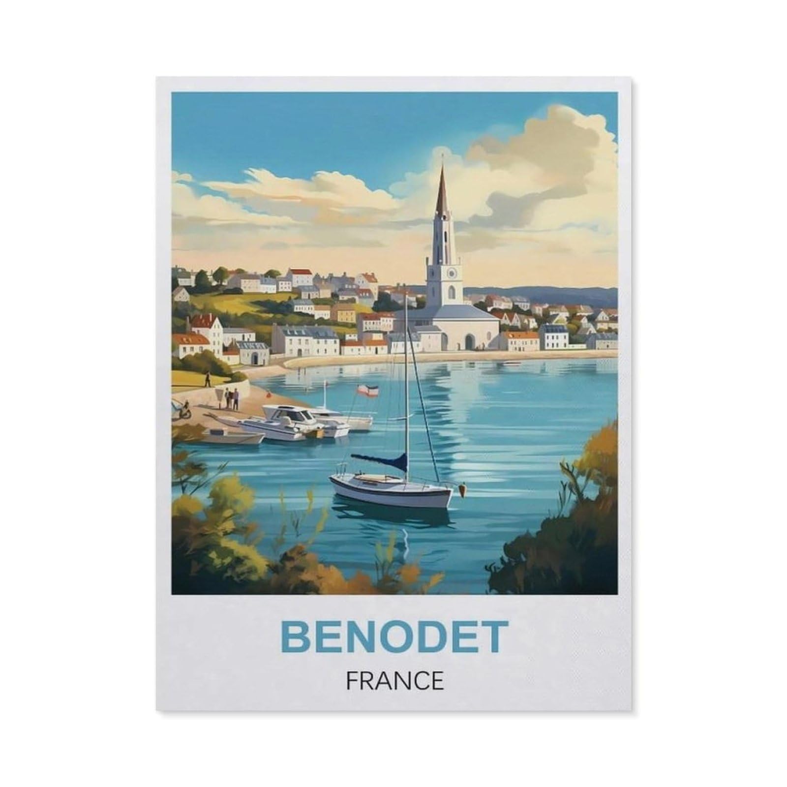 Metal Tin Sign，Benodet France(30x40cm）