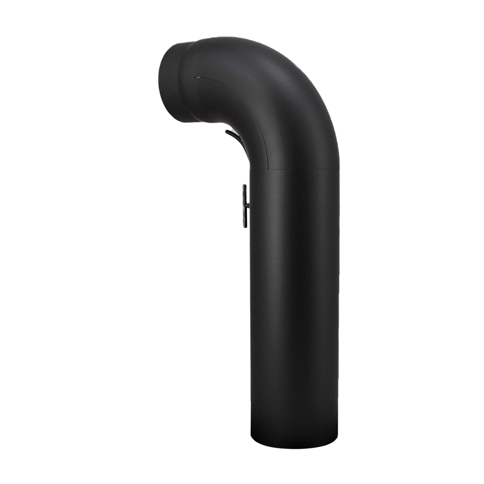 LANZZAS Ofenrohr-Set gezogen kurz 3tlg. (fullform) - im Durchmesser Ø 150 mm - Farbe: schwarz - Rauchrohr-Set mit Drosselklappe und Reinigungsverschluss