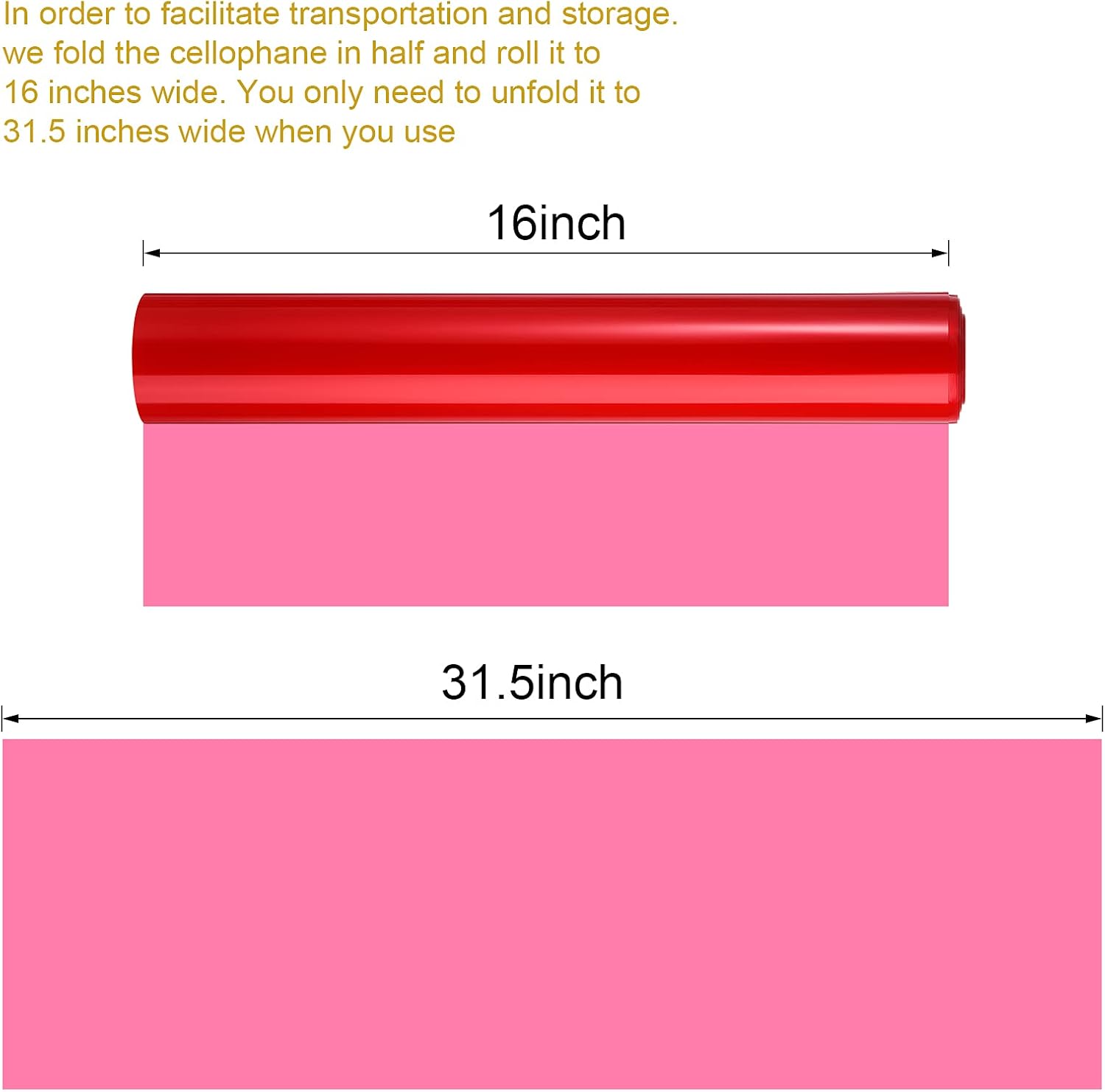 31.5 Inch x 100 Ft Cellophane Wrap Roll Cellophane Bag Cellophane Basket Wrap with 10 Rolls Colorful Curling Ribbon Metallic Curling Balloon Ribbon for Flowers Baskets Handicraft Crafts (Red) : Health & Household